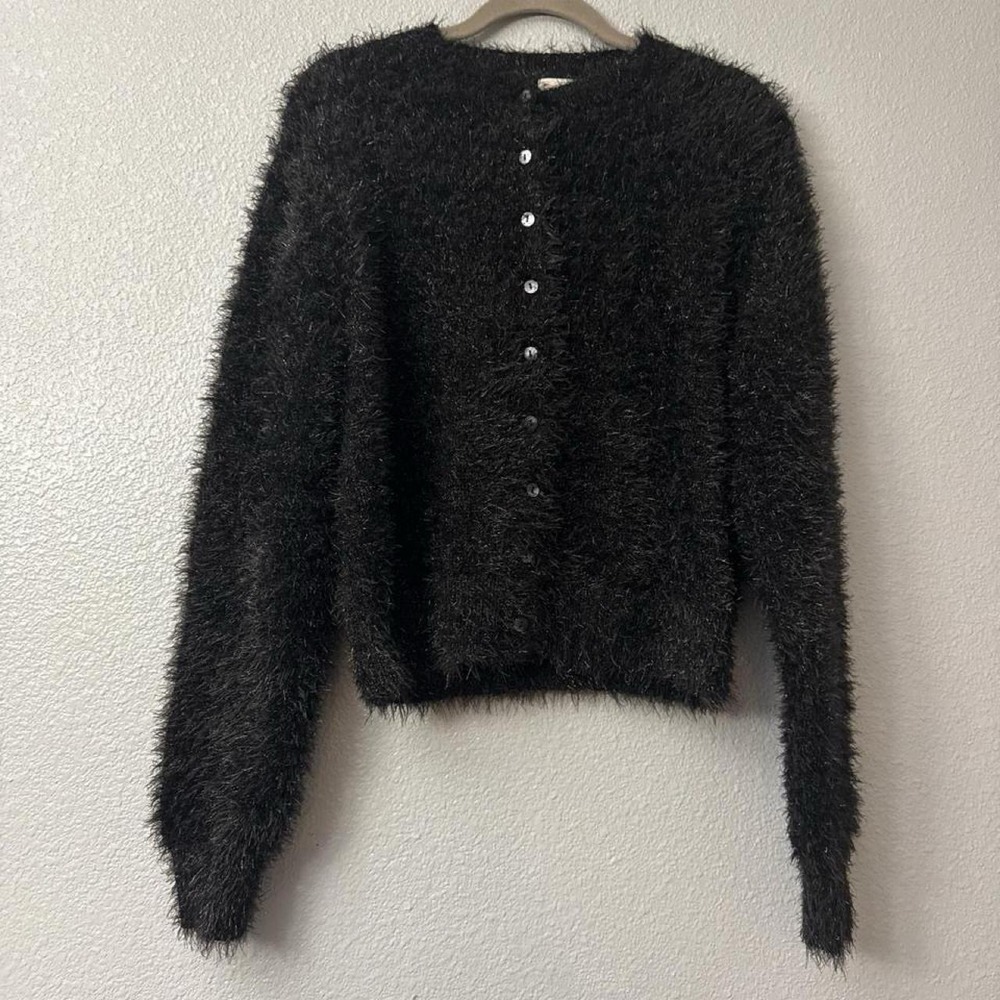 A New Day Black Glitzy Button Up Cardigan